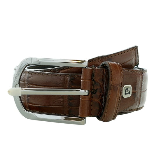 Pierre Cardin Brown  Embossed Classic Buckle Adjustable Belt Adjustable Mens Belt-40 for Mens