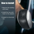 thumbnail image 6 of 5 Speed Gear Shift Knob Manual Gear Shift Lever Shifter Head Knob for Citroen for Peugeot Black Faux Leather Silver Tone, 6 of 6