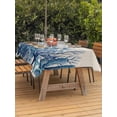 thumbnail image 3 of Outdoor Tablecloth with Umbrella Hole for Patio/Picnic/Party/Camping, Summer Coastal Waterproof Table Cloth Rectangle Table Cover Washable, Watercolor Ocean Coral Starfish Conch Beige (52"x 70"), 3 of 8