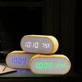 thumbnail image 1 of Xihbxyly Reloj Despertador Digital de Madera con Pantalla Led, Brillo Ajustable, 4 Modos de Alarma, Alimentación Por Usb, Elegante Decoración para Dormitorio, Batería de Respaldo, Tamaño 13,8 X 5,6 X, 1 of 7