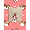 thumbnail image 3 of Welsh Corgi Puppy Let's Party Sweatshirt Women -Image by Shutterstock, Female Medium, 3 of 4