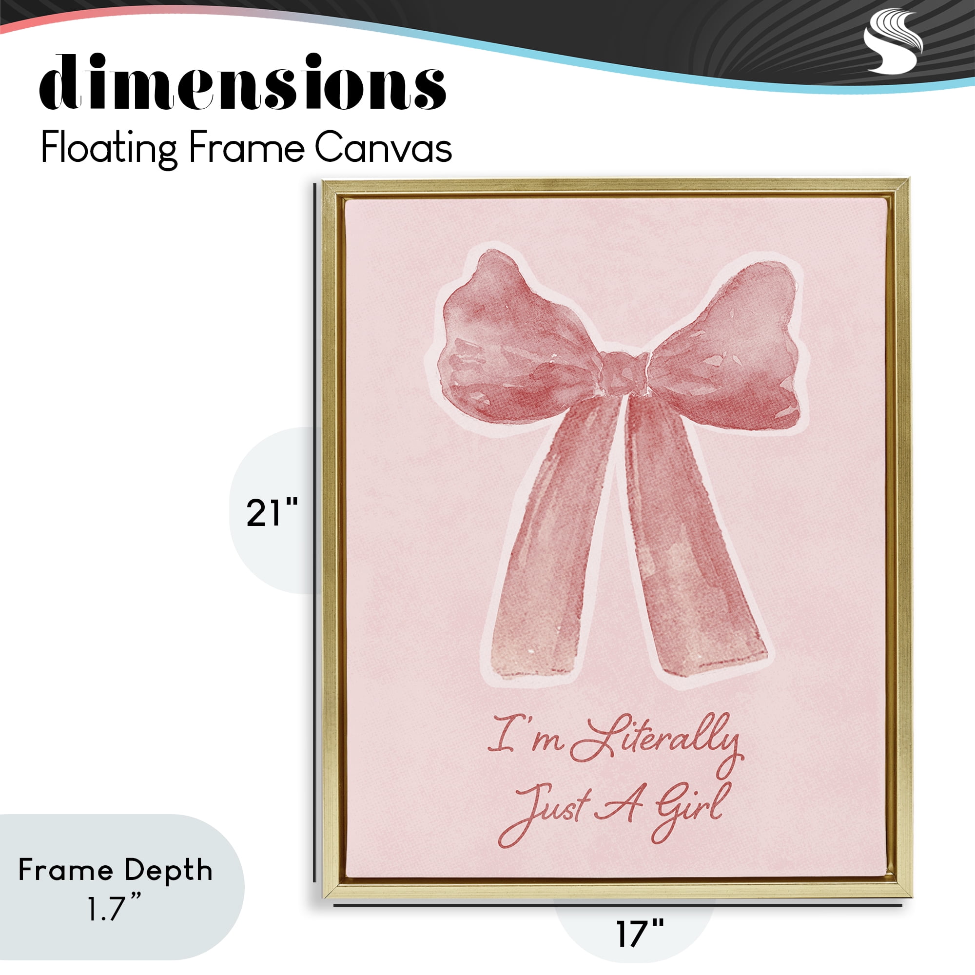 Stupell Industries Literally Just A Girl Gold Framed Floater Canvas Wall Art, design by Lucille Price