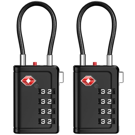 Puroma 2 Pack TSA Approved Luggage Locks with Open Alert Indicator, 4 Digit Combination Resettable Code TSA Locks for Luggage for Suitcase, Backpack, Bag, Toolbox, Locker