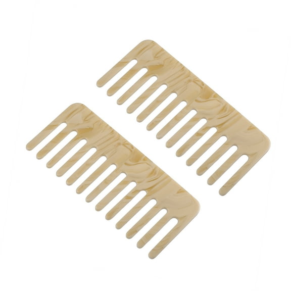 Unique Bargains 2 Pcs Hair Comb Wide Tooth Hair Care Detangling Comb Beige