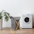 thumbnail image 2 of Jessar - Foldable Fabric Laundry Basket, Removable Bag, Bamboo Frame, Grey, 2 of 2