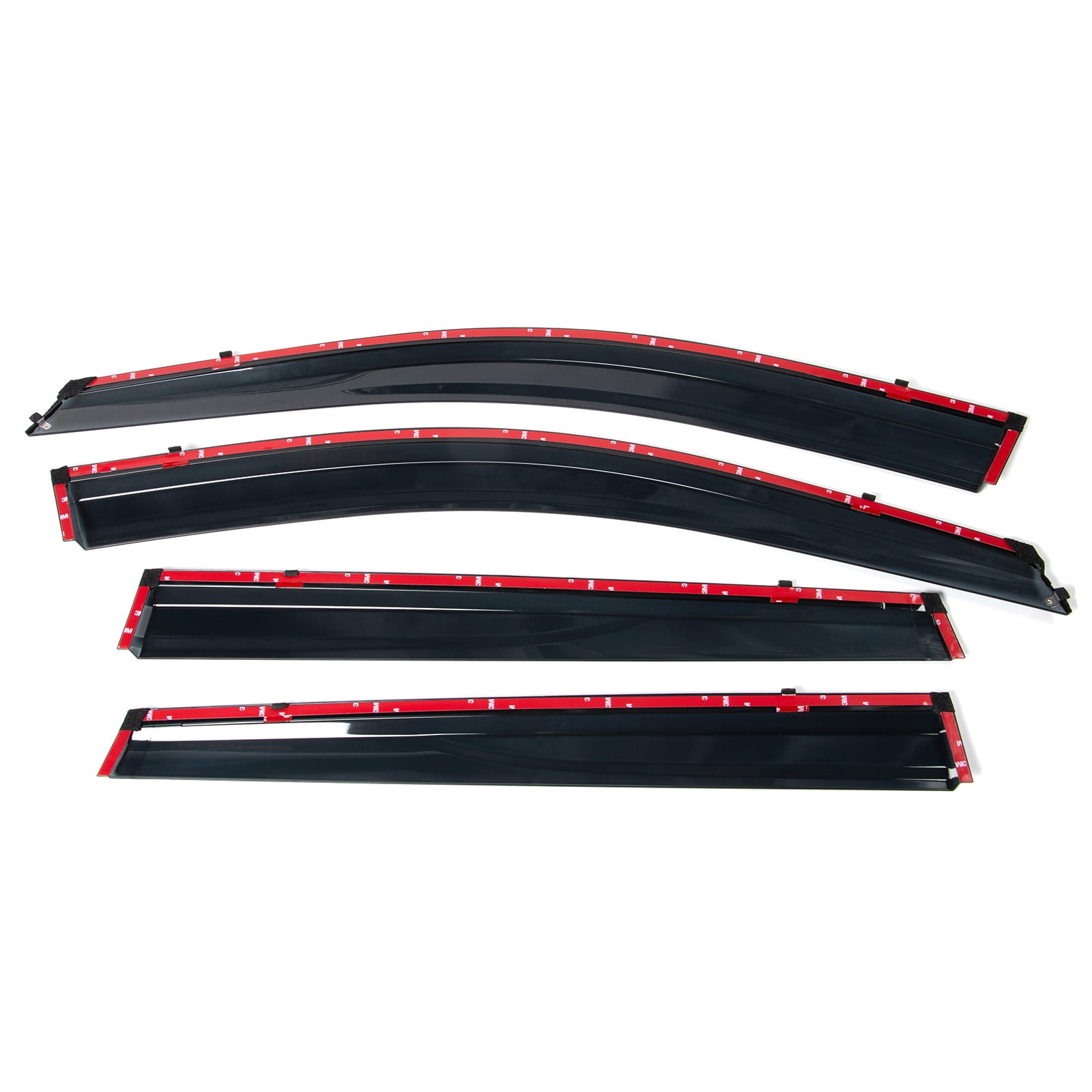Ikon Motorsports Window Visors Compatible with 2014-2023 Jeep Cherokee KL Polycarbonate Side Window Vent Windshield Deflector Rain Guard W/ Chrome Trim 4PCS