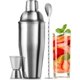 thumbnail image 1 of Juego de coctelera de acero inoxidable de 700 ml - coctelera para bebidas mixtas - juego de coctelera para martini con colador incorporado, medidor de doble cara y cuchara mezcladora combinada - coct, 1 of 5