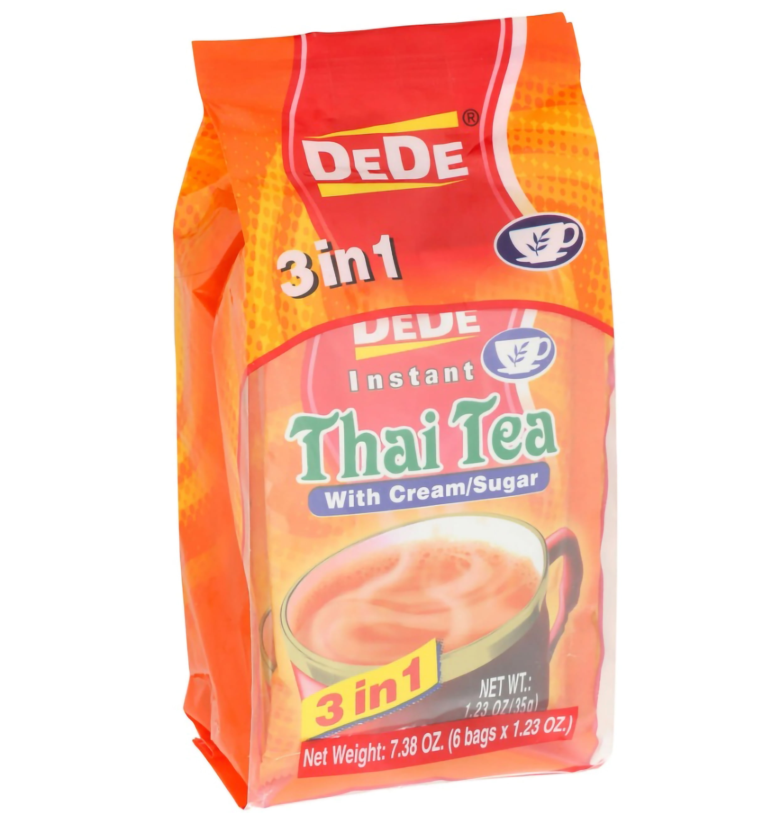 DeDe 3-in-1 Instant Thai Tea Mix with Cream and Sugar, 7.38 oz
