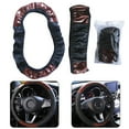 thumbnail image 4 of Wood Grain Faux Leather Car Steering Wheel Cover 14.5 To 15.5 Inch Diameter, 4 of 8