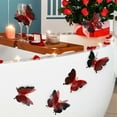 thumbnail image 7 of hulanddfd Valentines Day Wall Decor - Red and Black Butterflies Wall Stickers Removable Shiny Butterflies Decals for Windows Refrigerator Bedroom Bathroom Home Wedding Party Decor, 7 of 7