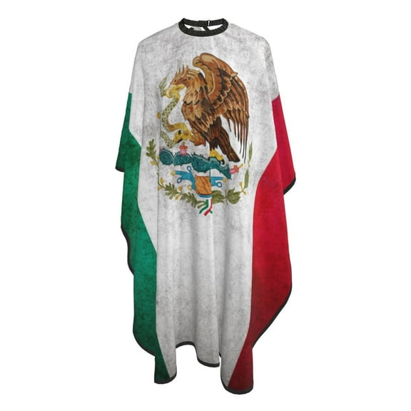 Mexico Flag Salon Barber Cape - Professional Hairdressing Waterproof Hair Cutting Cape With Adjustable Snap Closure-Haircut Apron For Hair Stylist And Home Use-55''X66''