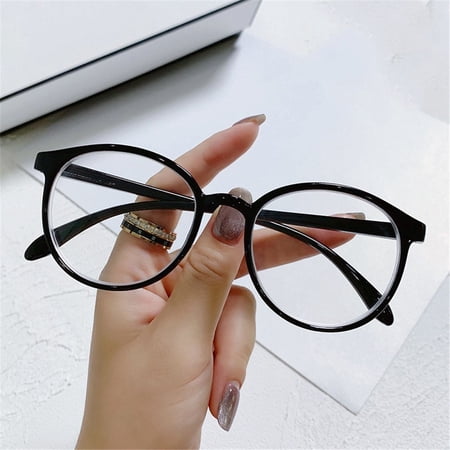 0~-4.0 Anti-fatigue Radiation Protection Women Fashion Computer Goggles Myopia Glasses Nearsighted Eyeglasses Optical Spectacles Eyewear BLACK STRENGTH 350
