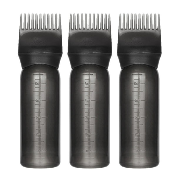 Botella aplicadora de peine de raíces de 3 piezas Botella aplicadora de tinte para el cabello Botella aplicadora de raíces a escala Botella aplicadora de raíces