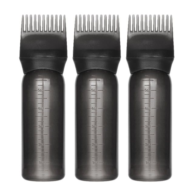 Miangastore 3 pcs Root Comb Applicator Bottle Hair Dye Root Applicator Bottle Scale Root Applicator Bottle