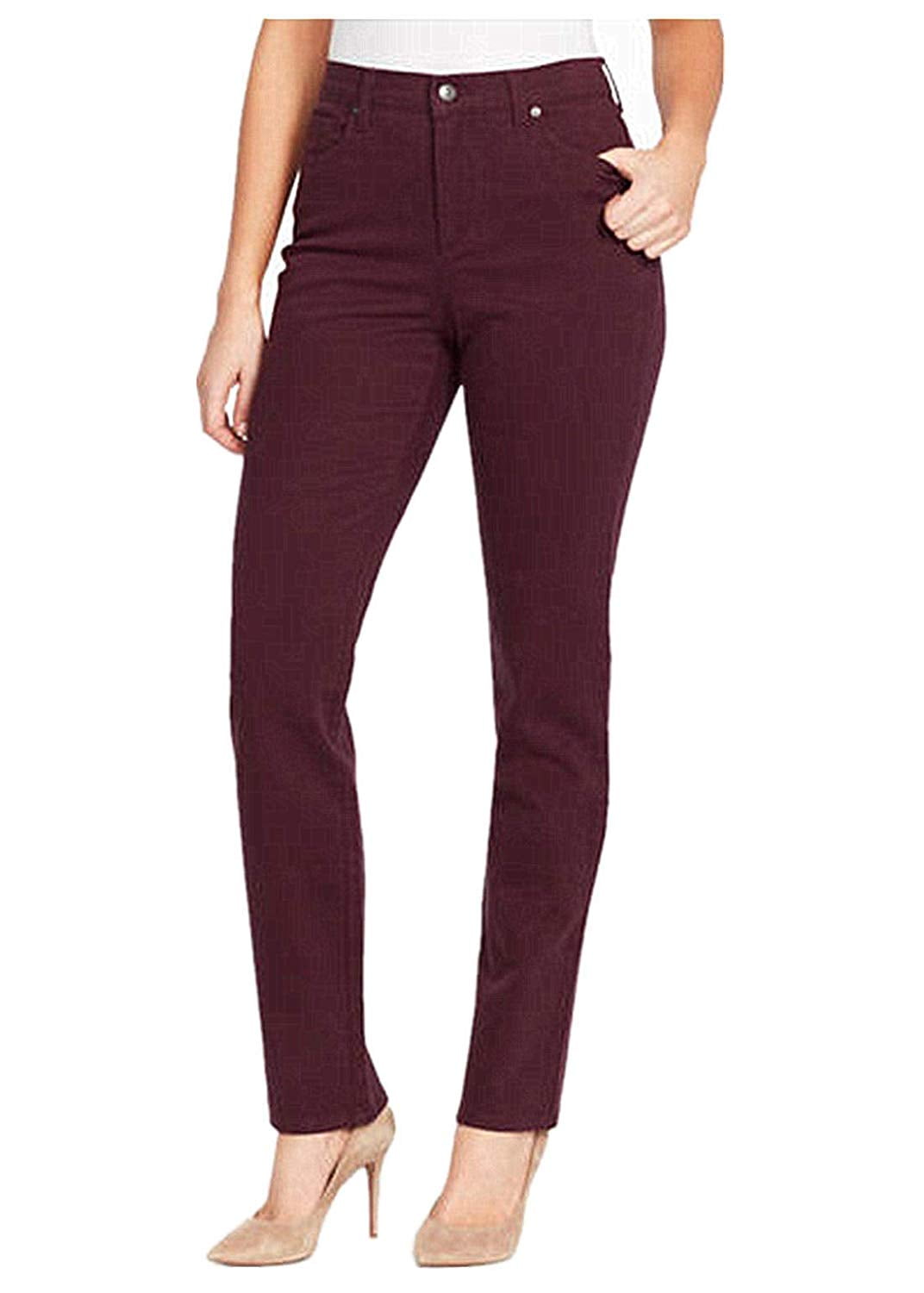 Gloria Vanderbilt Women Slimming Rail Straight Leg Jeans Plum Wine 16 ...