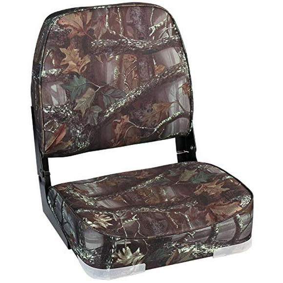Leader Accessories Camo Folding Marine Boat Seat (Camo/Black Hinge)