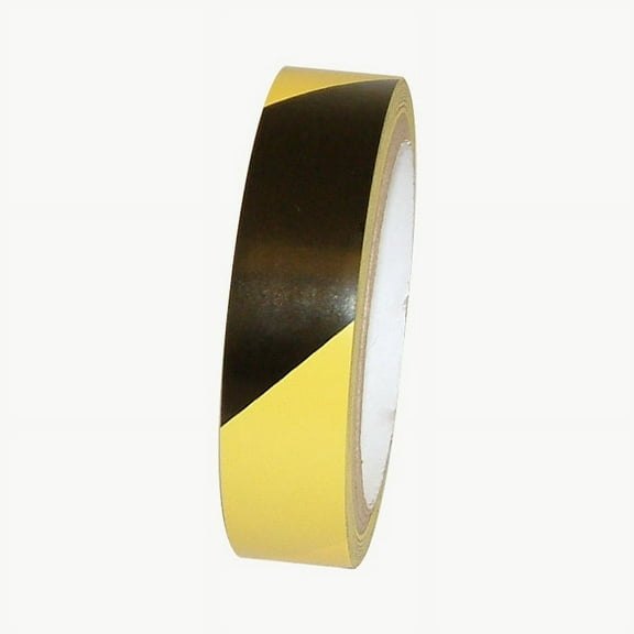 JVCC HZ-8LP Laminated Premium Hazard Warning Tape: 1 in x 18 yds. (Black with Yellow stripes)