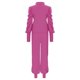 thumbnail image 4 of Gibobby Conjunto de Pantalones para Mujer Conjunto de dos piezas de pantalones de manga larga y cintura alta con cremallera y manga de burbuja de Color sólido(Rosa caliente,G), 4 of 5