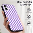thumbnail image 5 of Compatible with Iphone 16 Case - Cute Soft Lilac Checkered Silicone Case Compatible with Iphone 16 Phone Case for Women Men, 5 of 6