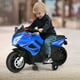 Costway 6V Enfants Monter sur la Police Moto 4-Roues Jouet Électrique W / Roues d'Entraînement Bleu – image 4 sur 10