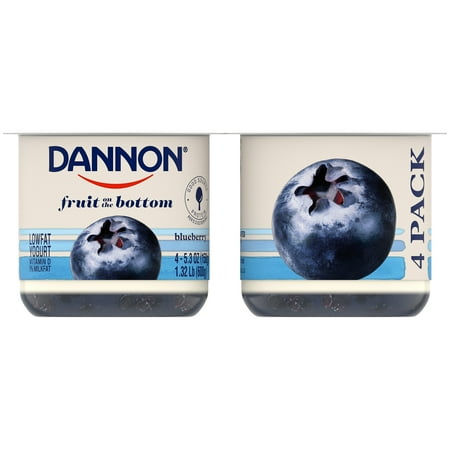 Dannon Fruit on the Bottom Blueberry Yogurt, 5.3 Oz. Cups, 4 Count
