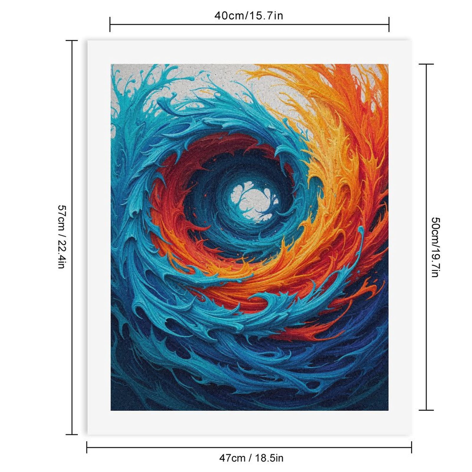Paint By Numbers Kit for Adults Beginner - DIY Fiery Blue Swirl Abstract Art Canvas Painting Kits for Adults, Frameless Paint By Number for Adults for Home Wall Decor 16x20 Inch