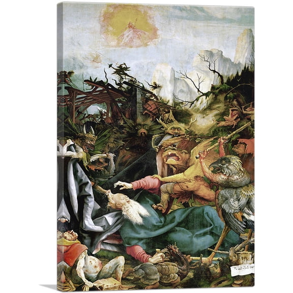 ARTCANVAS The Temptation of Saint Anthony 1515 Canvas Art Print by Matthias Grunewald - Size: 26" x 18" (0.75" Deep)