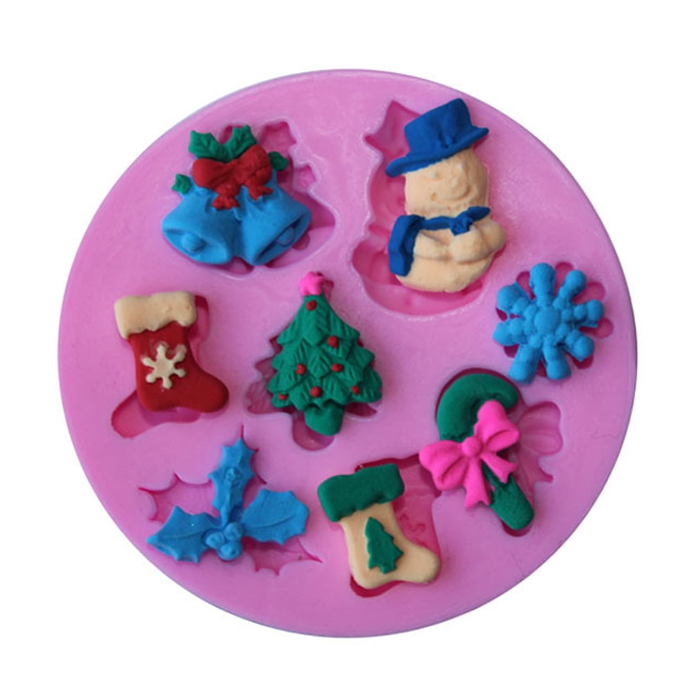 Christmas Snowman Silicone Chocolate Mould Cake Fondant Cookie Baking Mold Home 