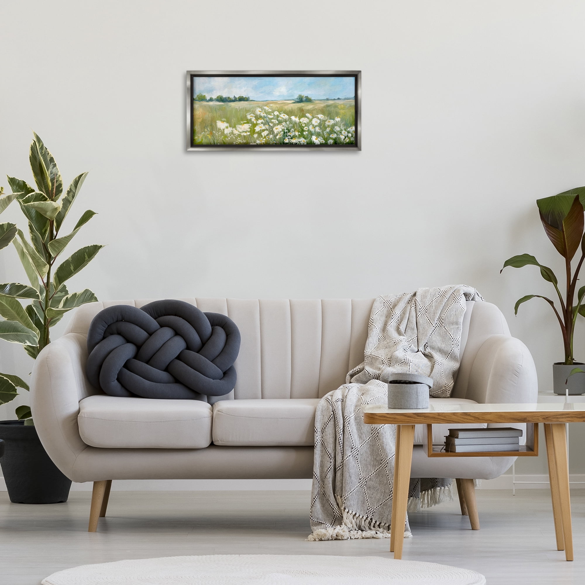 Stupell Industries Panoramic Sunlit Cliff Landscape Photography Gray Floater Framed Art Print Wall Art, 25 x 11