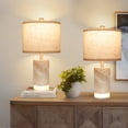 thumbnail image 1 of OUTON 20'' Ceramic Table Lamp with Night Light, Modern Bedside Lamp Set of 2, Farmhouse Nightstand Lamp with Linen Shade, 1 of 9