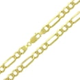 thumbnail image 2 of 10K Yellow Gold 6.5mm Hollow Figaro Chain, FREE Microfiber Cloth, Link Mens Womens Necklace, Giorgio Bergamo, 2 of 6