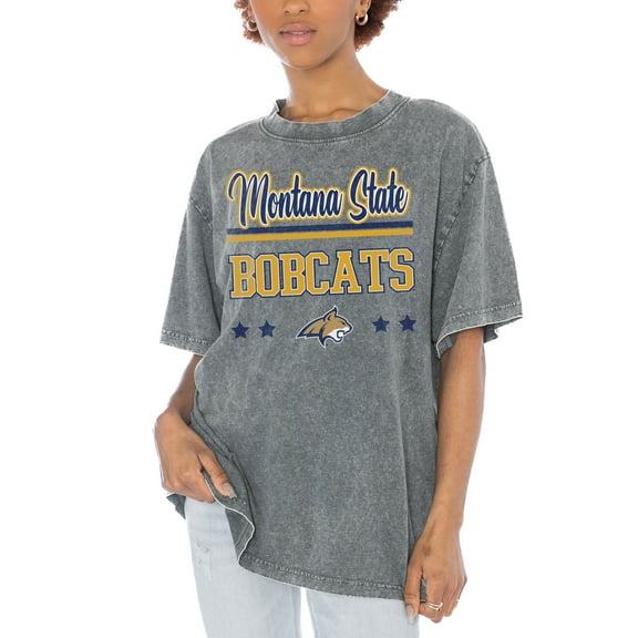 Women's Gameday Couture Gray Montana State Bobcats Here To Play Oversized T-Shirt