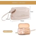thumbnail image 2 of Bolsa de maquillaje grande, bolsa de cosméticos de doble capa, bolsa de maquillaje de viaje, bolsa de maquillaje de cuero, bolsas de viaje para cosméticos, bolsa de aseo de cuero portátil, b, 2 of 5