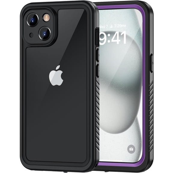 Phone 15 Plus Case, IP68 Waterproof Dustproof Shockproof Cases with Built-in Screen Protector, 360 Full Body Protective Front and Back Cover for iPhone 15 Plus - 6.7 inch (Black)