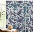 thumbnail image 5 of Vargottam Cotton Rod Pocket/Back Tab Curtains - 96" Floor-Length Drapes for Long Doors or Large Windows - Light Filtering, 3-in-1 Header - Set of 2, 52"x96" - Floral And Brid Pattern (Purple), 5 of 8