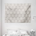 thumbnail image 1 of Taupe Tapestry, Ancient Royal White Damask Figures in Classic Baroque Style Rococo Abstract Vignette, Wall Hanging for Bedroom Living Room Dorm Decor, 80W X 60L Inches, Taupe White, by Ambesonne, 1 of 2