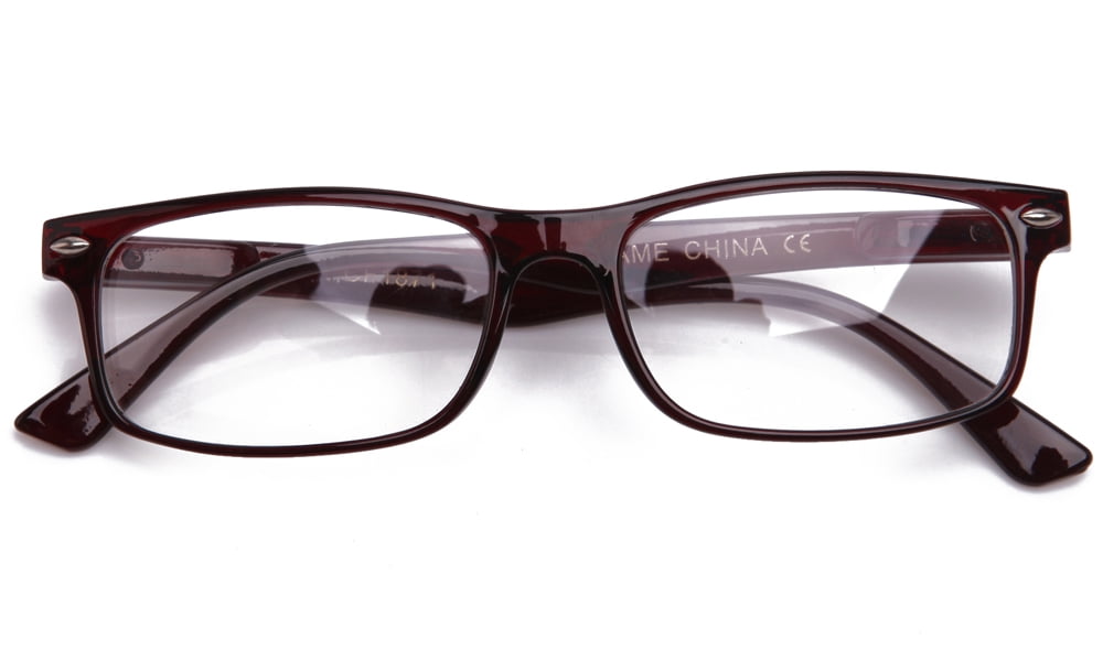 Clear Lens Glasses - Unisex Translucent No Logo Eyewear With Polycarbonate Lenses (UV Protection, Scratch Resistant, Lightweight Frame)
