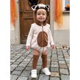 thumbnail image 4 of Cjfdfy Newborn Baby Boy Girls Halloween Raccoon Costume Outfit Raccoon Fleece Sleeveless Hooded Romper With Stockings Set Cute Baby Animal Halloween Fall Winter Clothes 0-18 Months, 4 of 9
