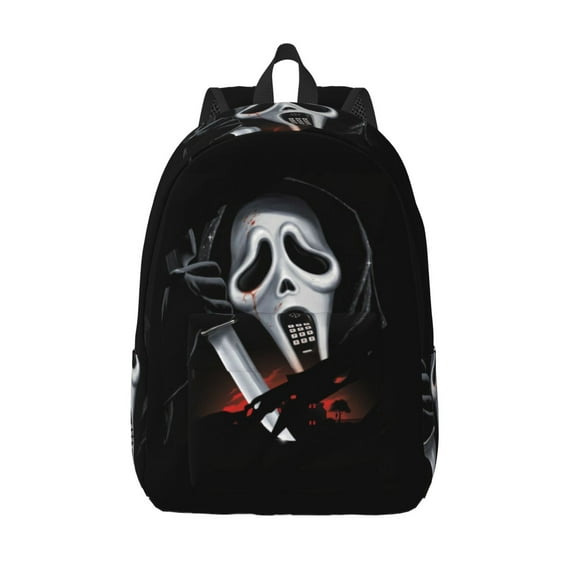 Ghostface Backpack Canvas Casual Lightweight Backpack Fashion Travel Backpack Laptop Backpack 17.7 Inch And15.7inch
