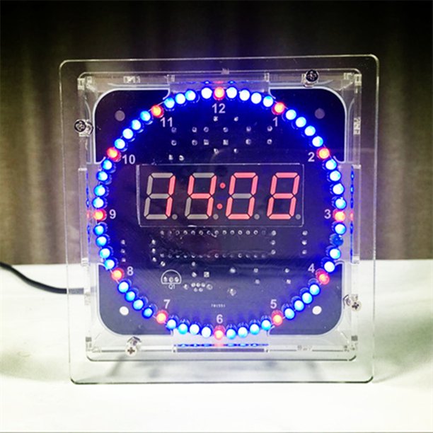 Rotating LED Electronic Temperature DS1302 Display Clock DIY KIT + BOX