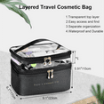 thumbnail image 3 of Large Layer Travel Makeup Bags,Clear Makeup Bag Organizer Skincare Bag Layer Makeup Organizer Bag Brown, 3 of 7