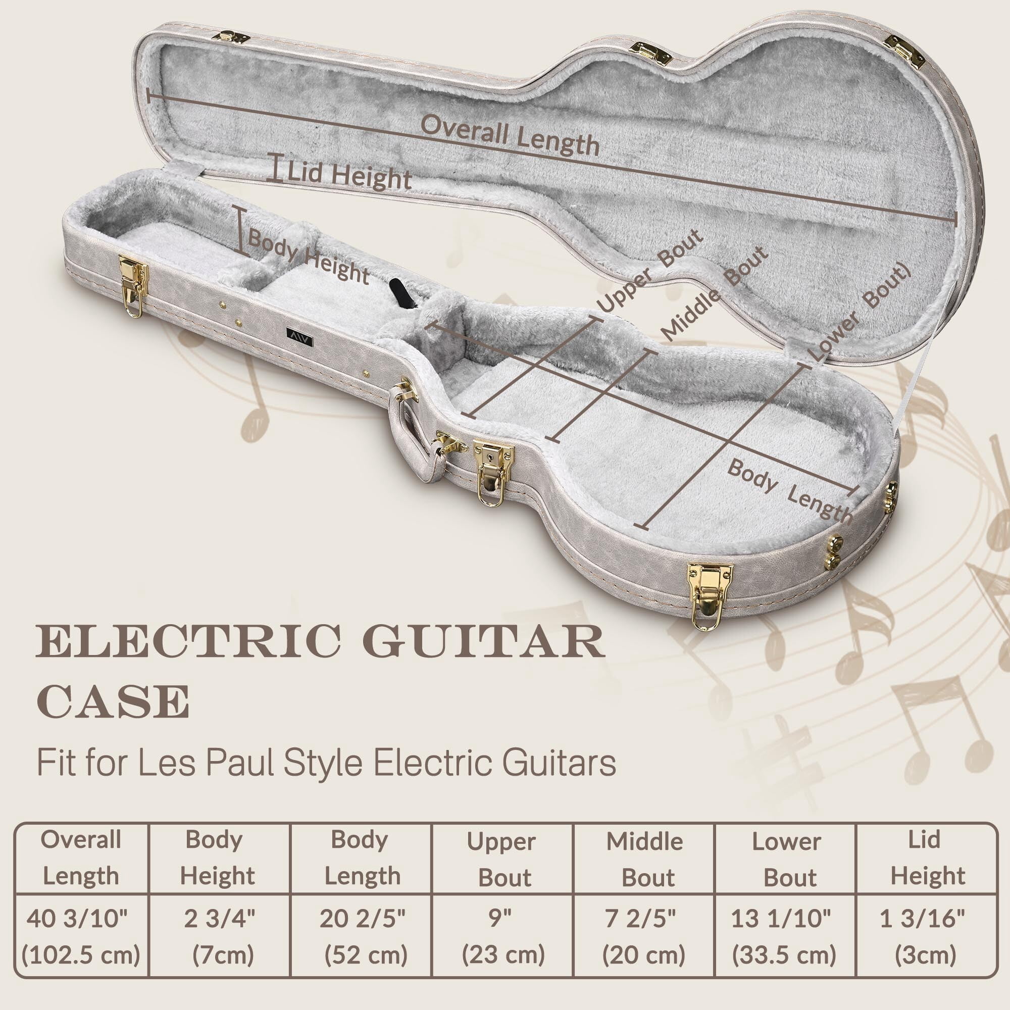Yescom Les Paul Electric Guitar Hard Case with Backpack Strap & Folding Stand Fits for LP Style, Groove Series Sonic Silver