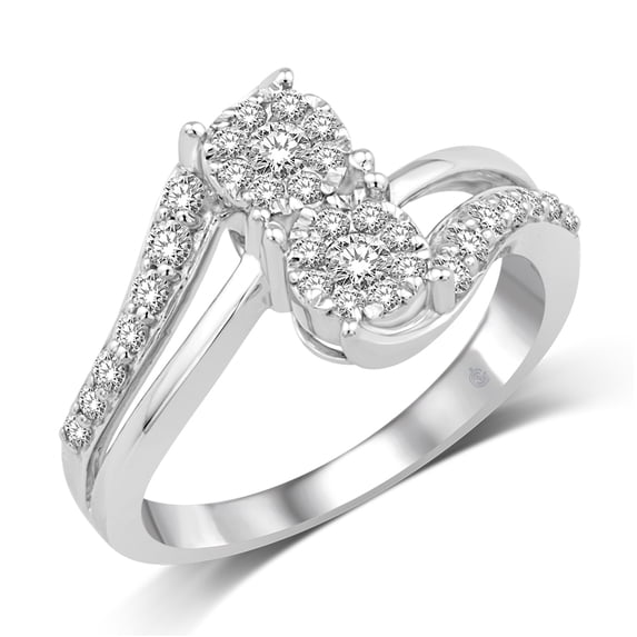 14K White Gold 1/2 Ct.tw. Diamond Fashion Ring