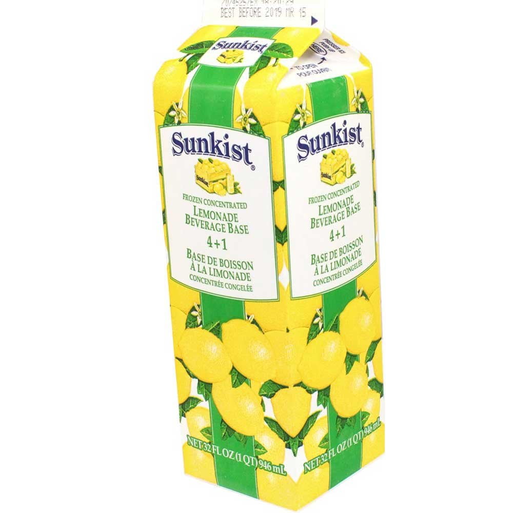 Sunkist 15 Percent Concentrate 4+1 Lemonade Beverage Base, 32 Fluid Ounce -- 12 per case.