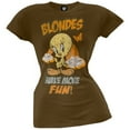 thumbnail image 1 of Tweety Bird - Blondes Have More Fun Juniors T-Shirt, 1 of 1