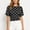 Black, variant on Womens Tops Polka Dot Print Short Sleeve Boat Neck Summer Fashion Tunic Blouses Brown Size M