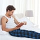 thumbnail image 5 of Balery Blue Black Plaid Pantalones de pijama para hombre, pijama ultraligero, pantalón de descanso-Medium, 5 of 6