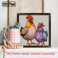thumbnail image 6 of 8*8 inch wooden frame painting - cute cartoon duo chickens. It can be used as a home decoration item or as a wonderful gift., 6 of 9