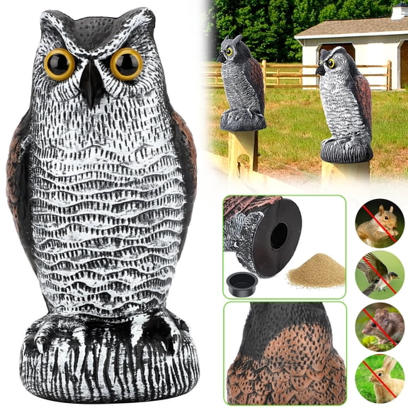 Owl Decoy Statue, EEEkit Garden Fake Owl Decoy and Repellent Device for Outdoor Yard Pool Decoration