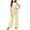 Yellow, variant on FRSASU Girl's Summer Striped 2 Piece Set Casual Bow Tie Vest and Wide Leg Linen Pants Matching Set Beach Vacation Outfits Yellow